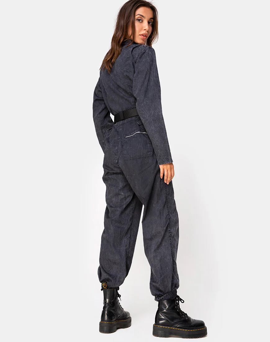 Brody Boiler Suit in Black - Image 2