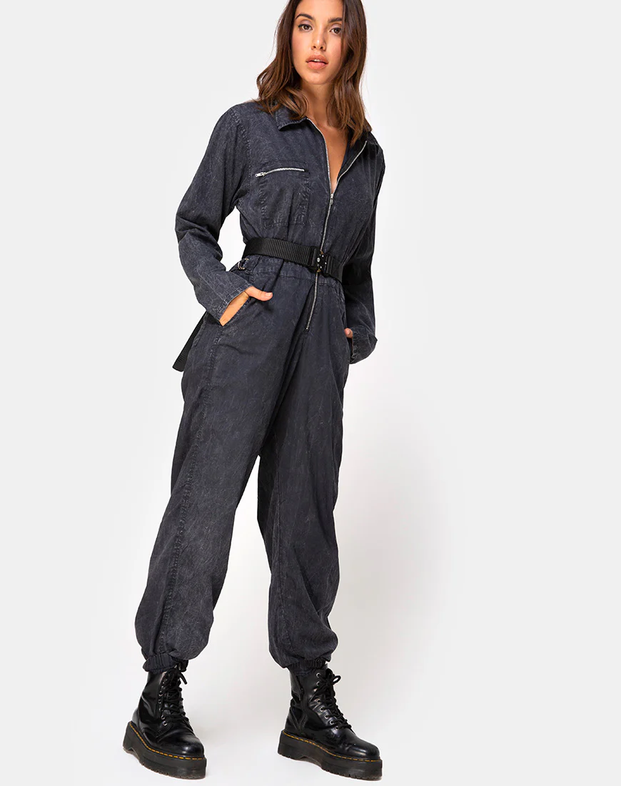 Brody Boiler Suit in Black - Image 3