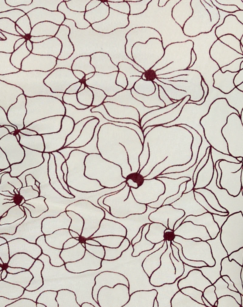 Broly Halter Dress in Line Flower Cream - Image 6