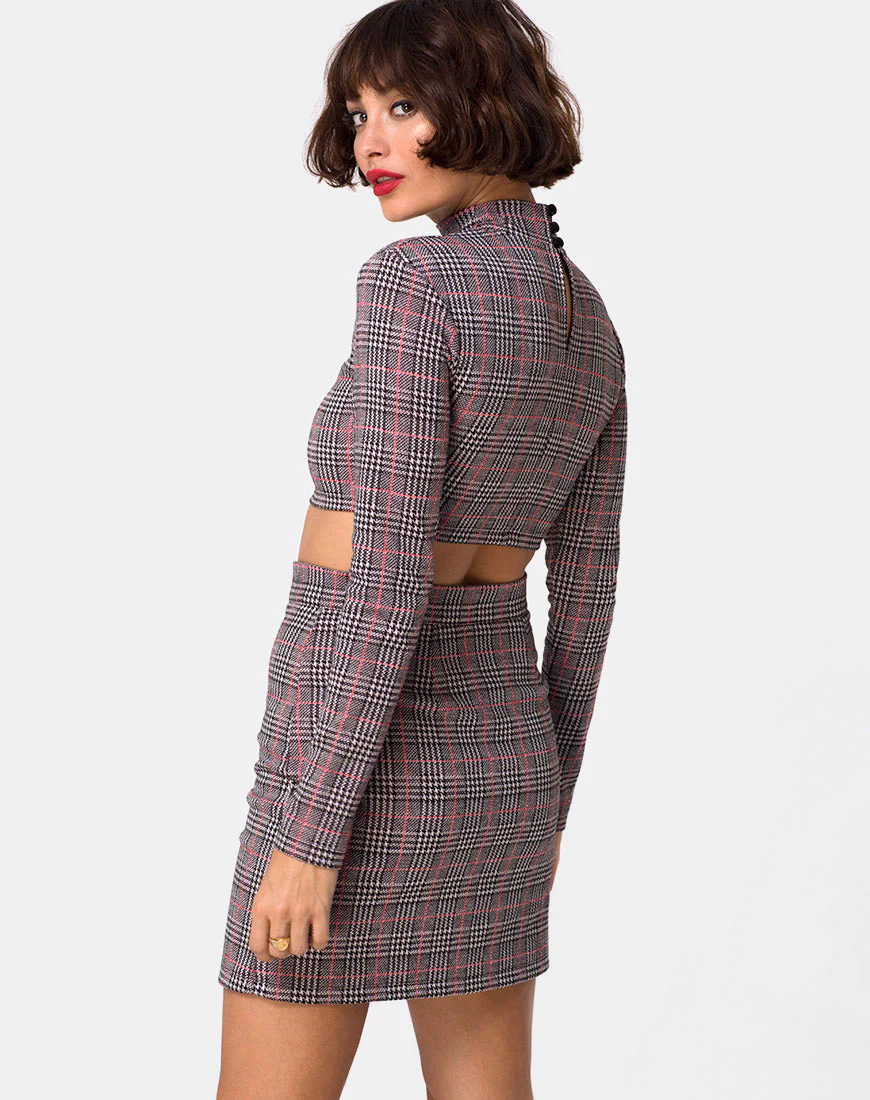 Bronti Mini Skirt in Charles Check Blush - Image 2
