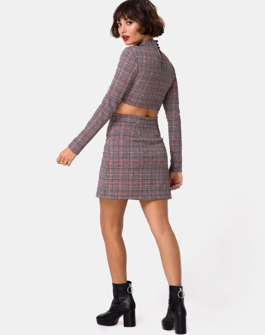 Bronti Mini Skirt in Charles Check Blush - Image 4