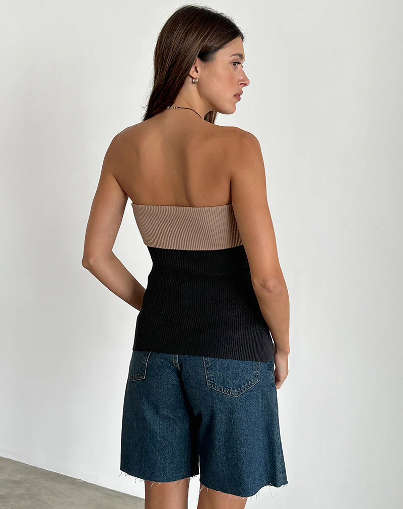 Brylee Tube Top in Knit Black - Image 3