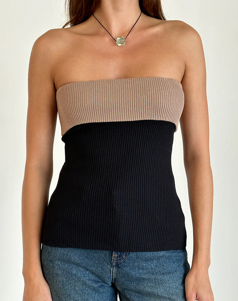 Brylee Tube Top in Knit Black - Image 4
