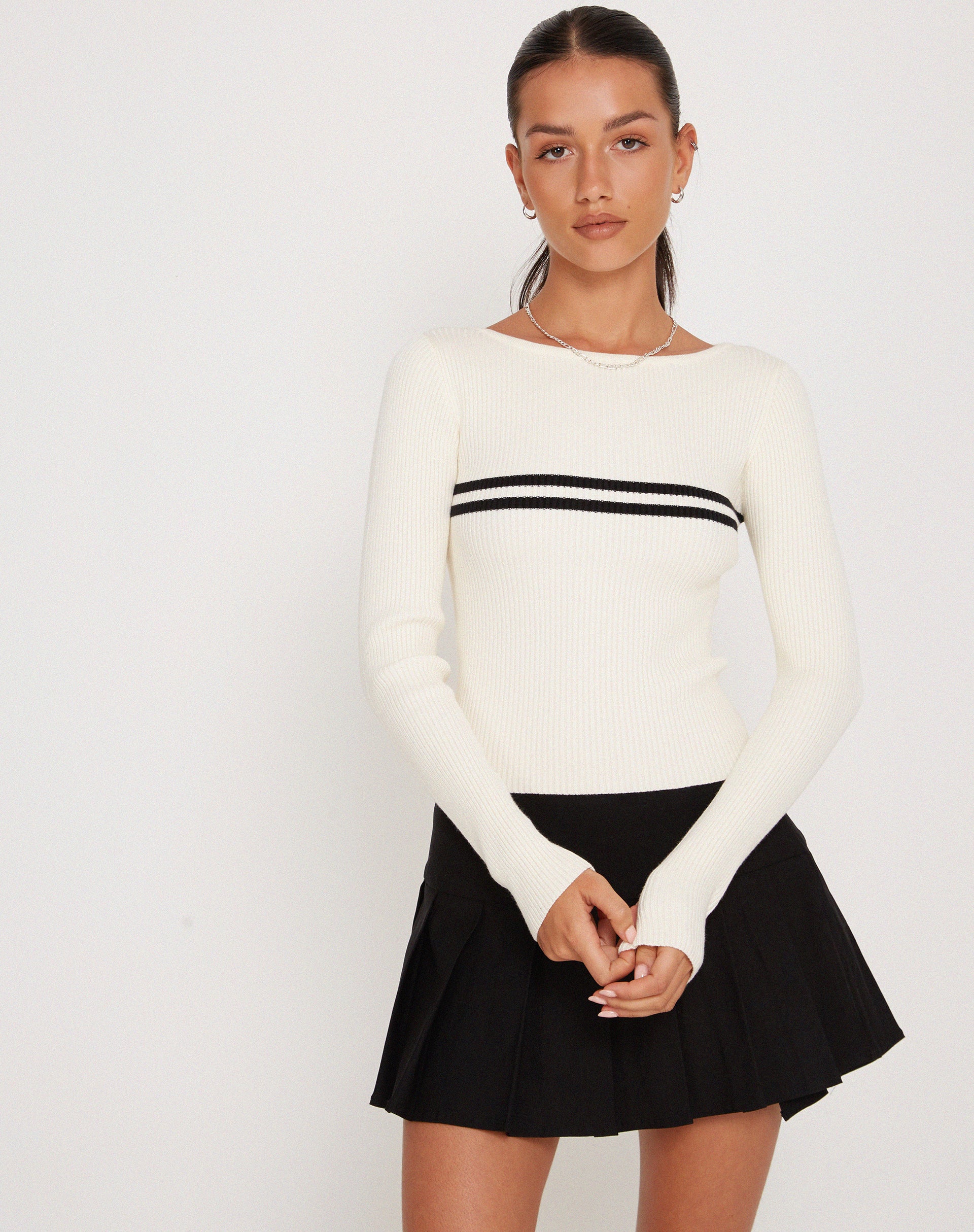Buana Long Sleeve Top in Ivory - Image 2