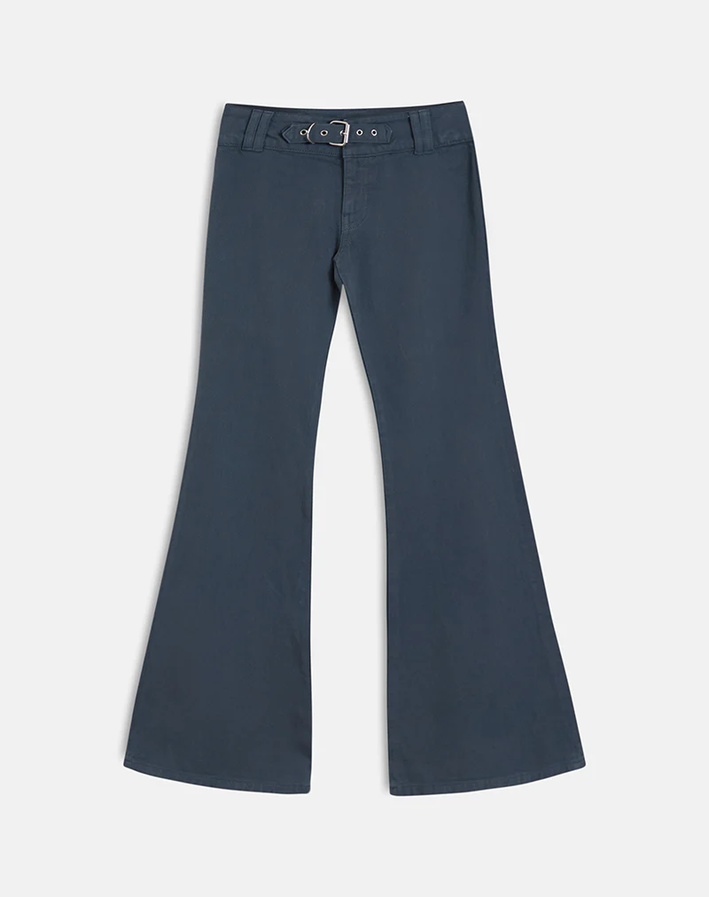 Buckle Flare Trouser in Air Force Blue - Image 5