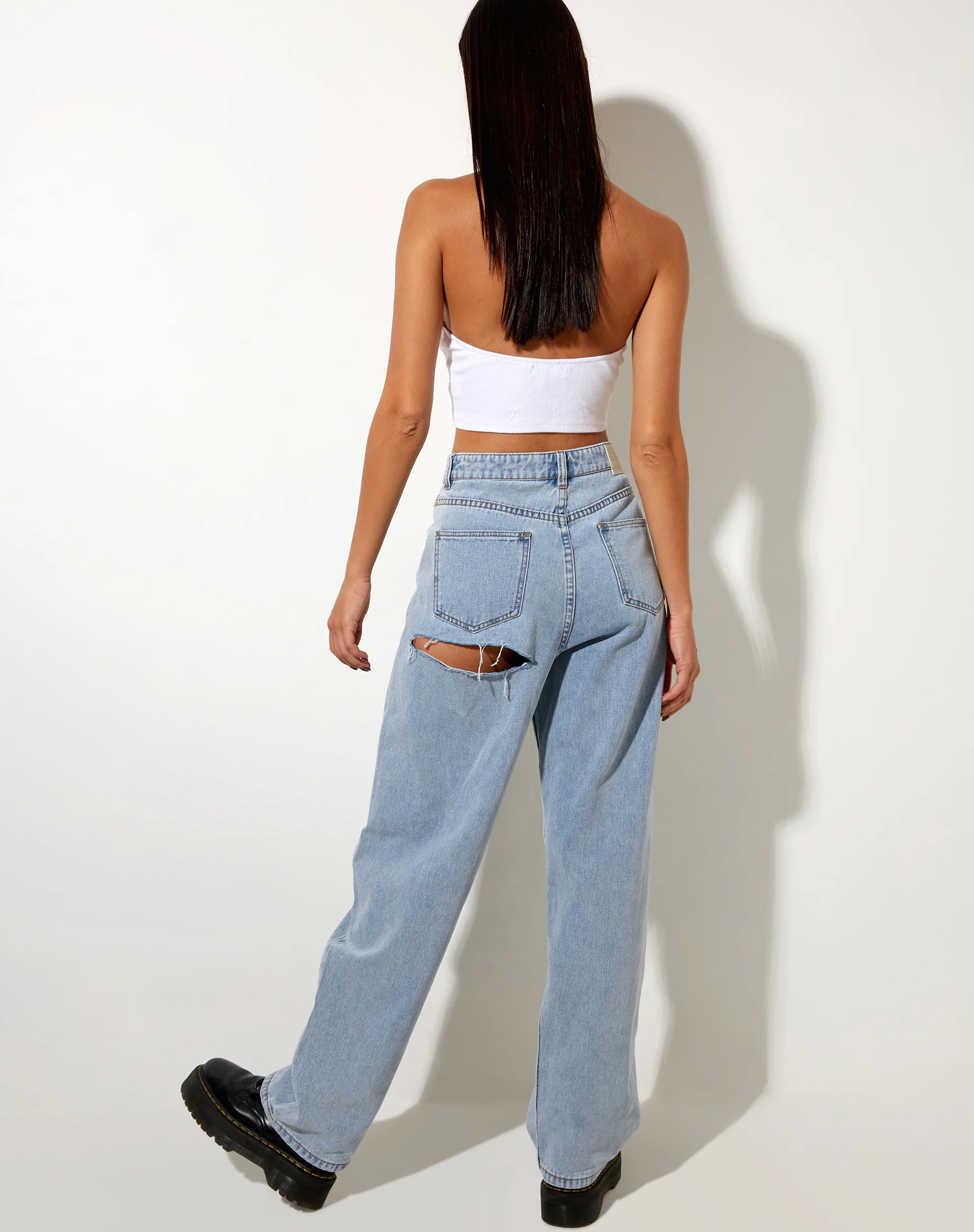 Bum Rips Parallel Jean in Tonal Light Wash - Image 4