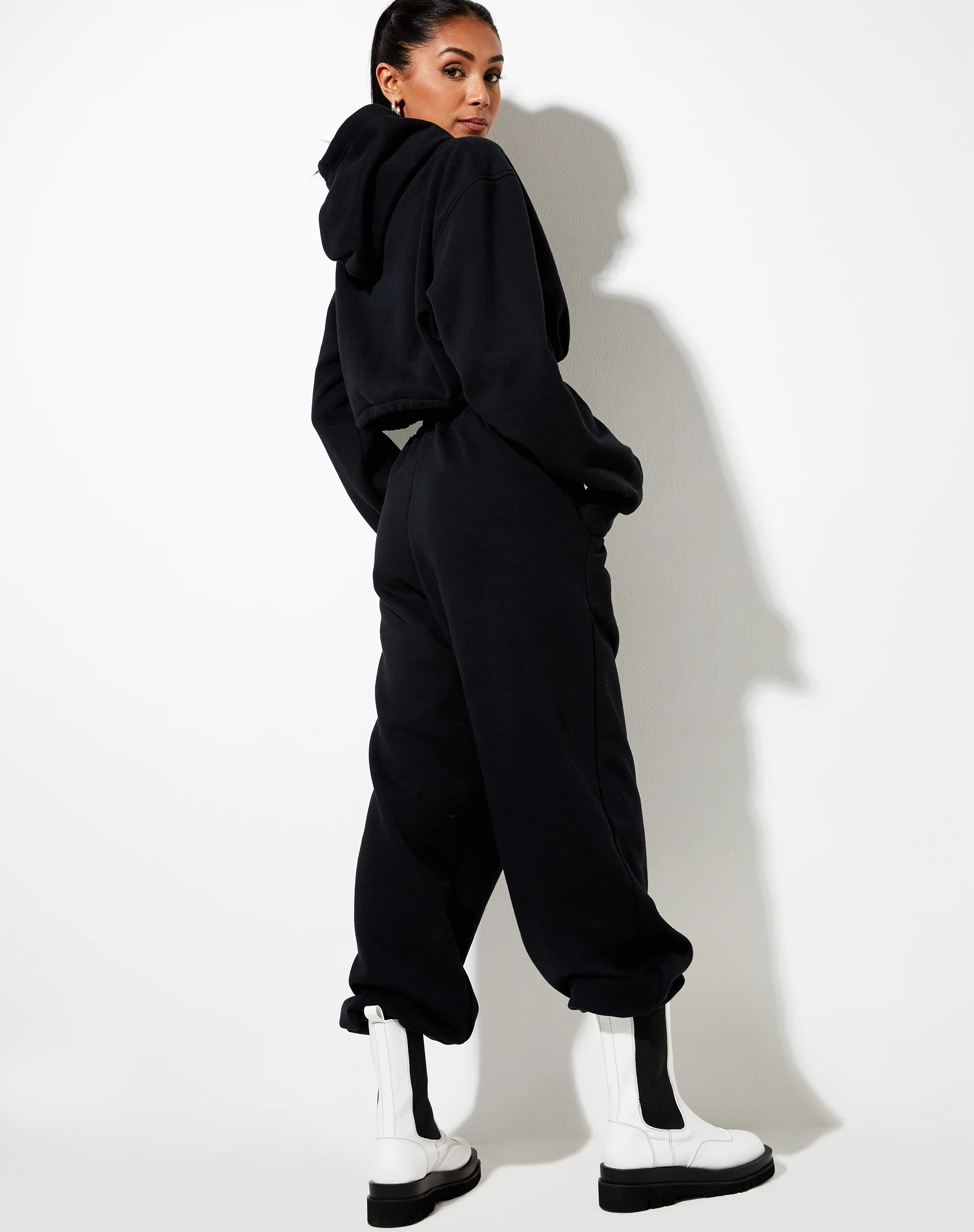 Caden Hoodie in Black with Scorpion White Embro - Image 4