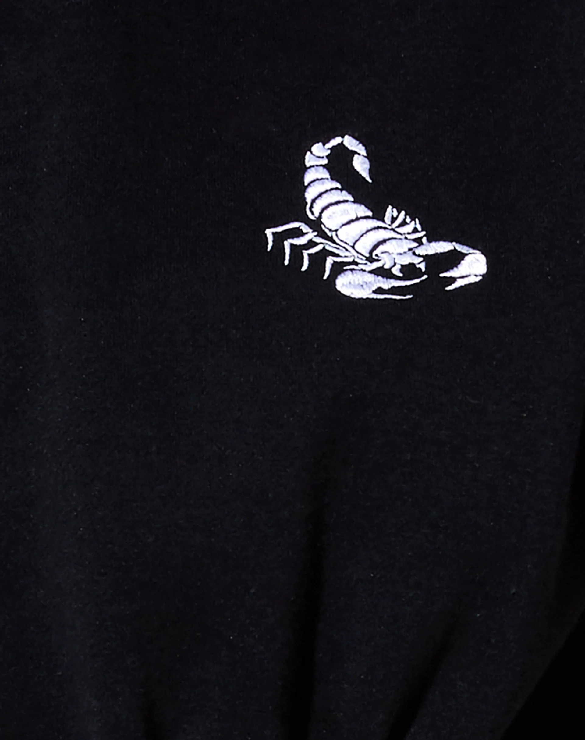 Caden Hoodie in Black with Scorpion White Embro - Image 7