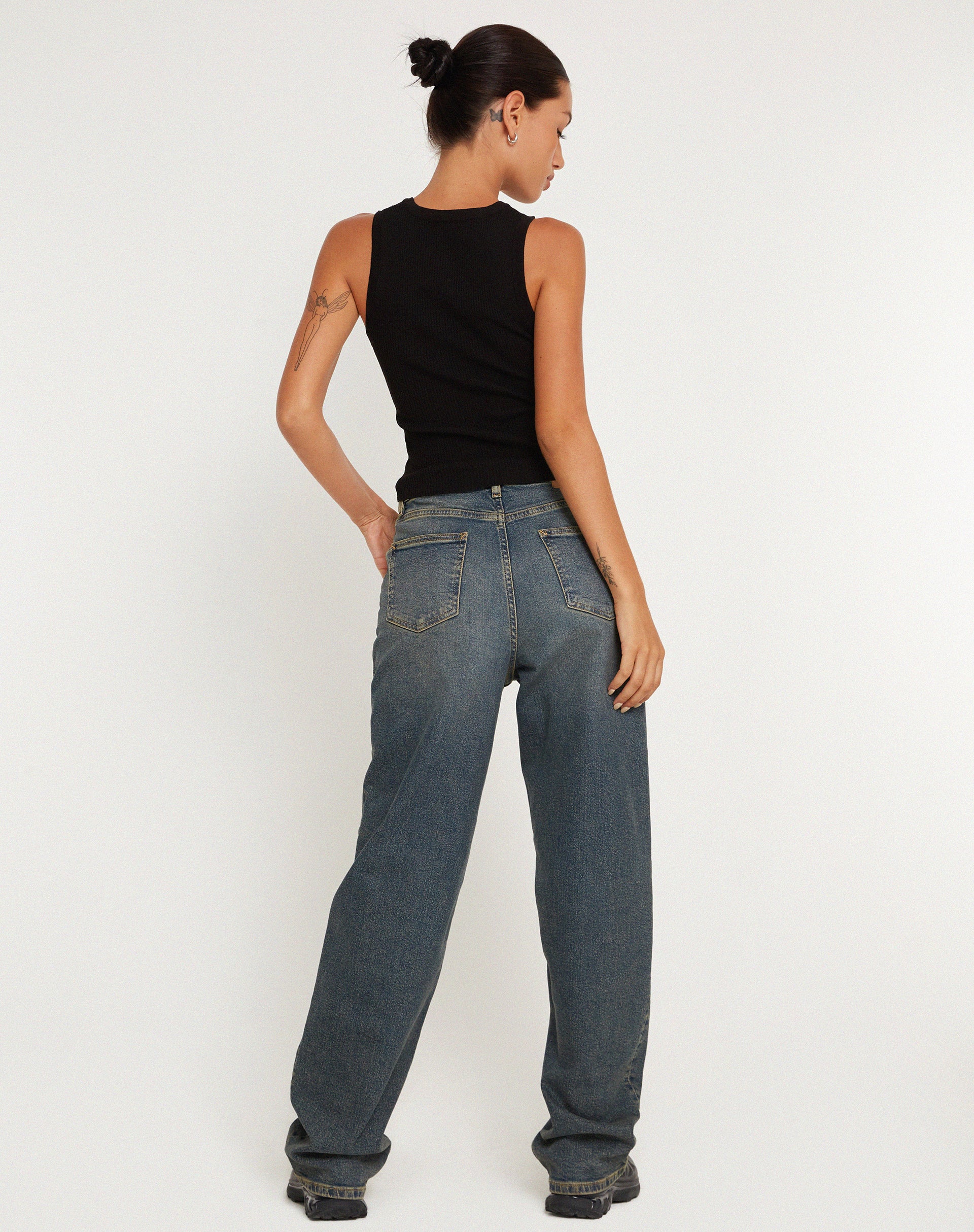 Caena Top in Black Rib Knit - Image 4