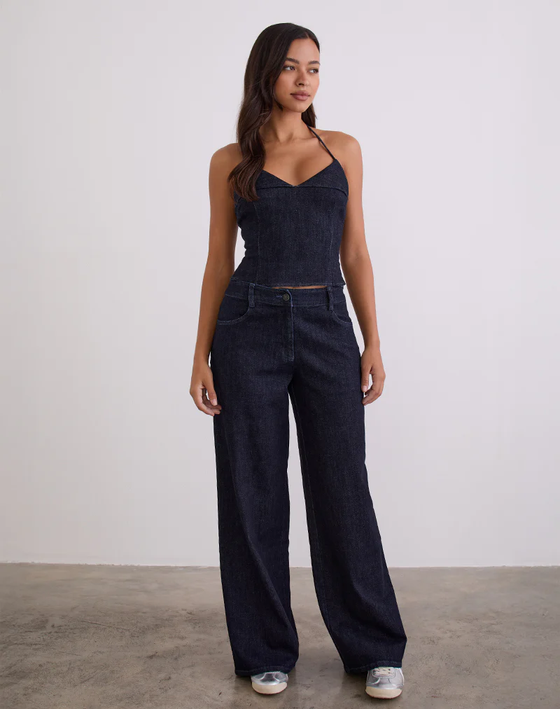 Caira Chambray Halter Top in Indigo - Image 4