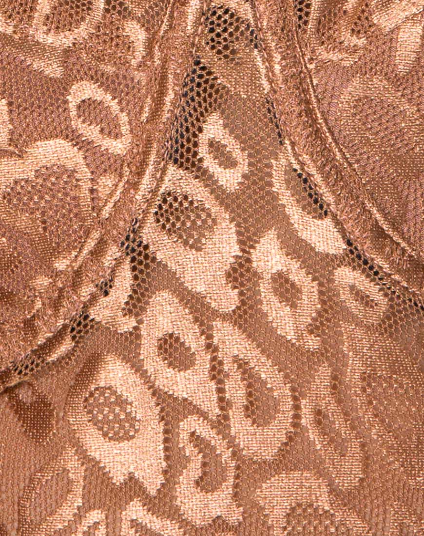 Calani Bodice in Leopard Sheen Net Caramel - Image 5