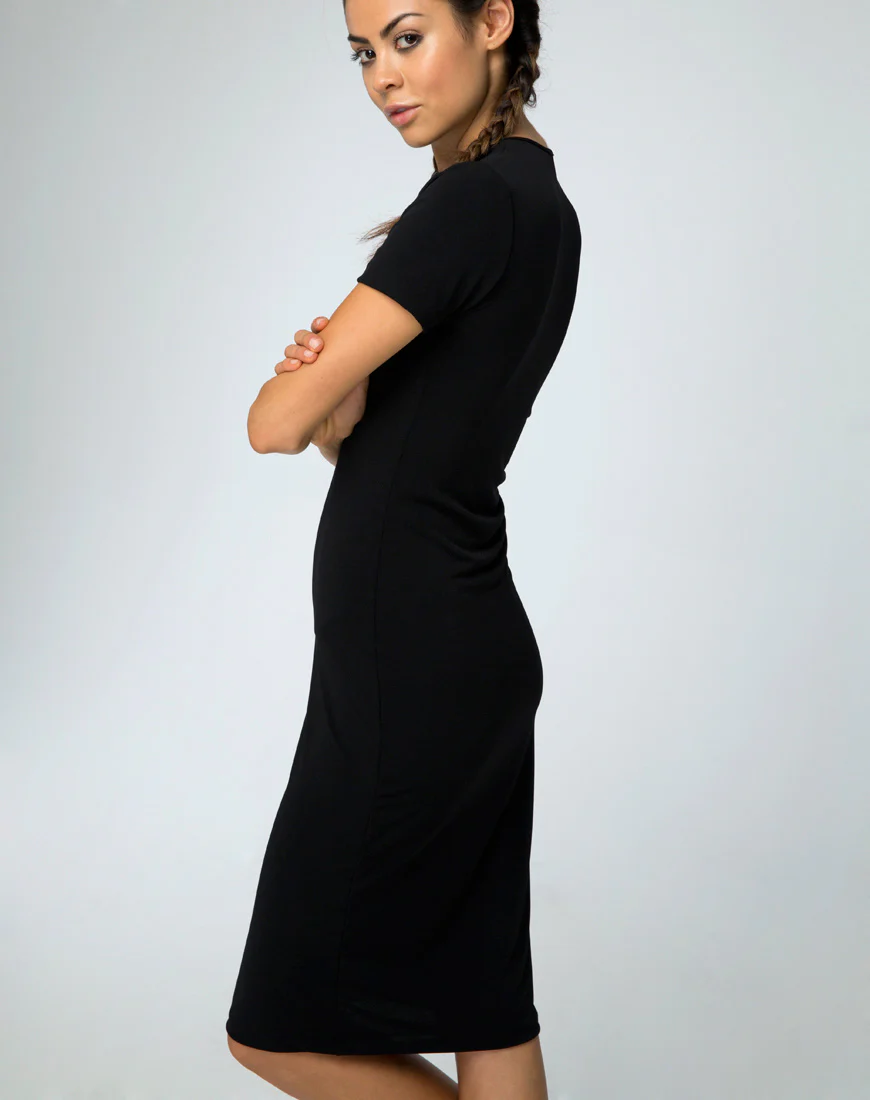 Callow Bodycon Dress in Black - Image 2