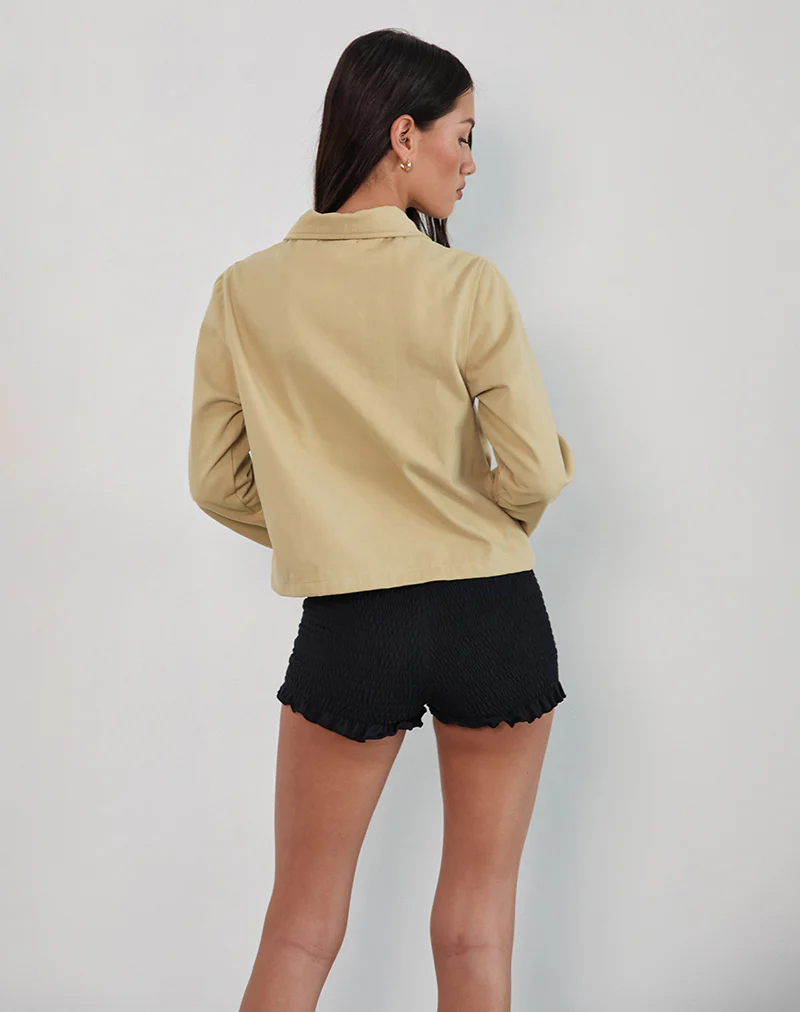 Calva Boxy Jacket in Tan - Image 4