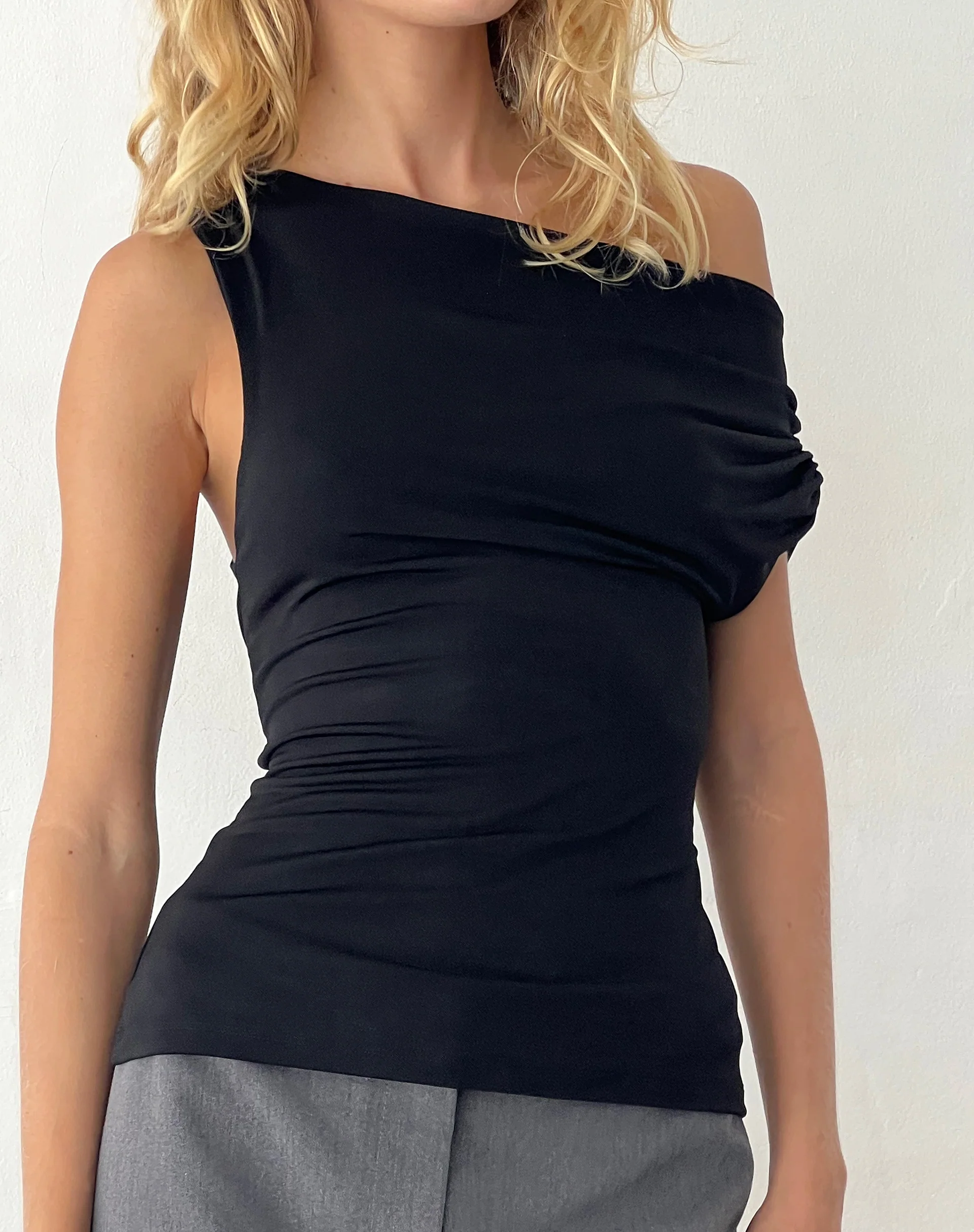 Calypso Asymmetric Top in Slinky Black - Image 3