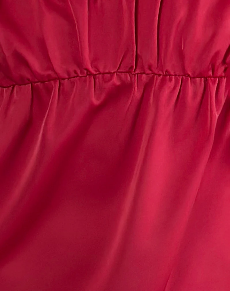 Camden Longline Cami Top in Satin Red - Image 6