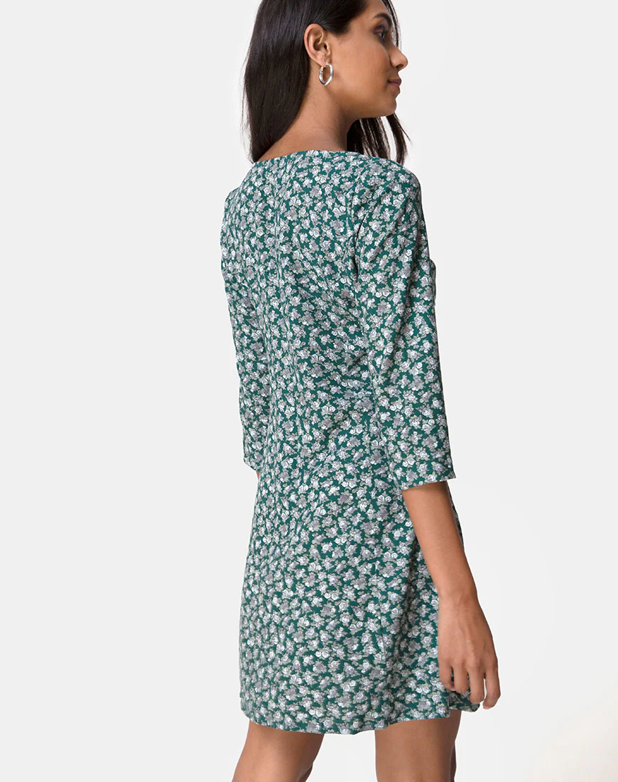 Camdy Dress in Floral Bloom Green - Image 2