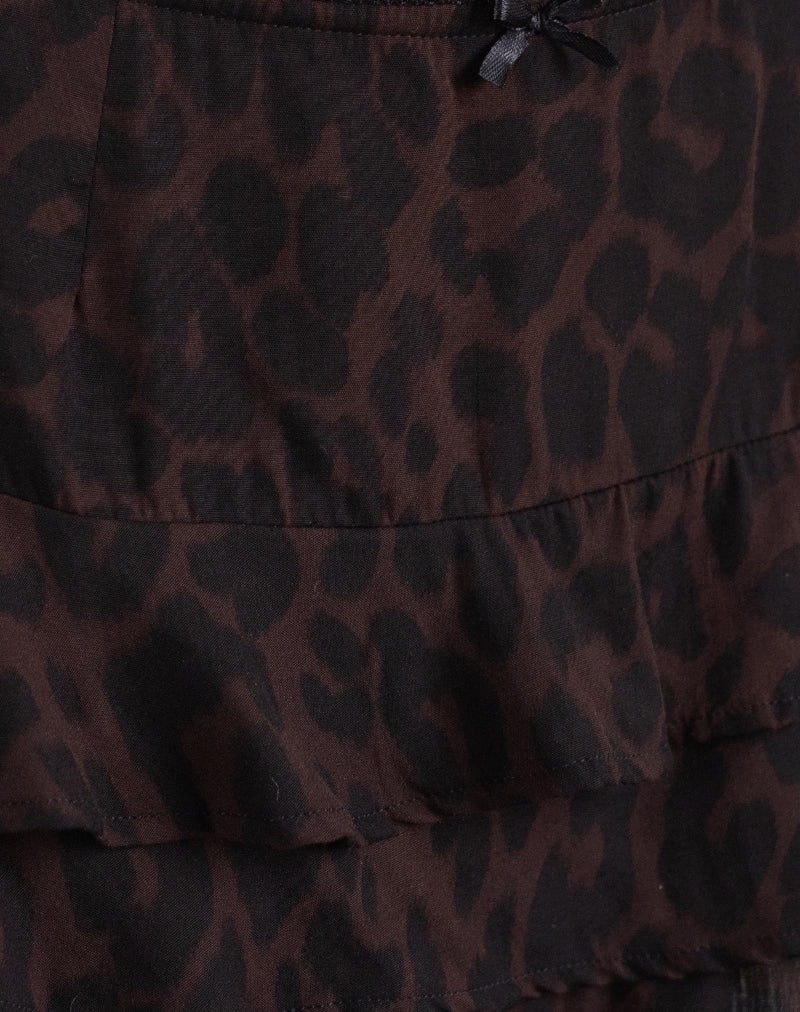 Camigi Mini Skirt in Brown Jaguar Print - Image 7