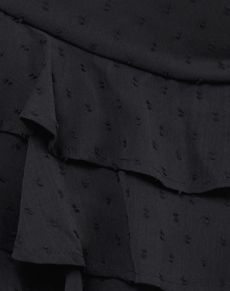 Camigo Mini Skirt in Polka Chiffon Black - Image 6