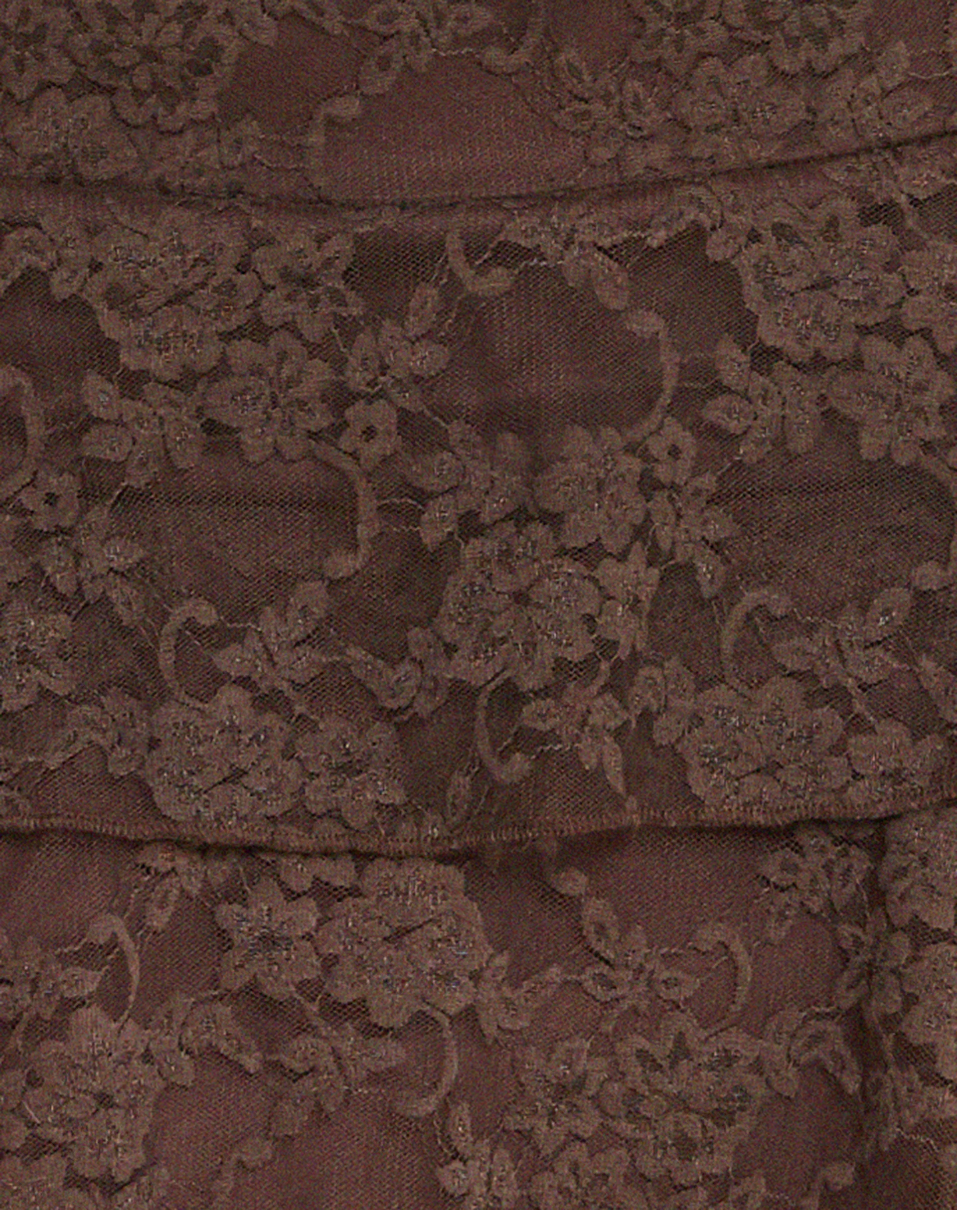 Camila Tiered Mini Skirt in Lace Chestnut Brown - Image 6