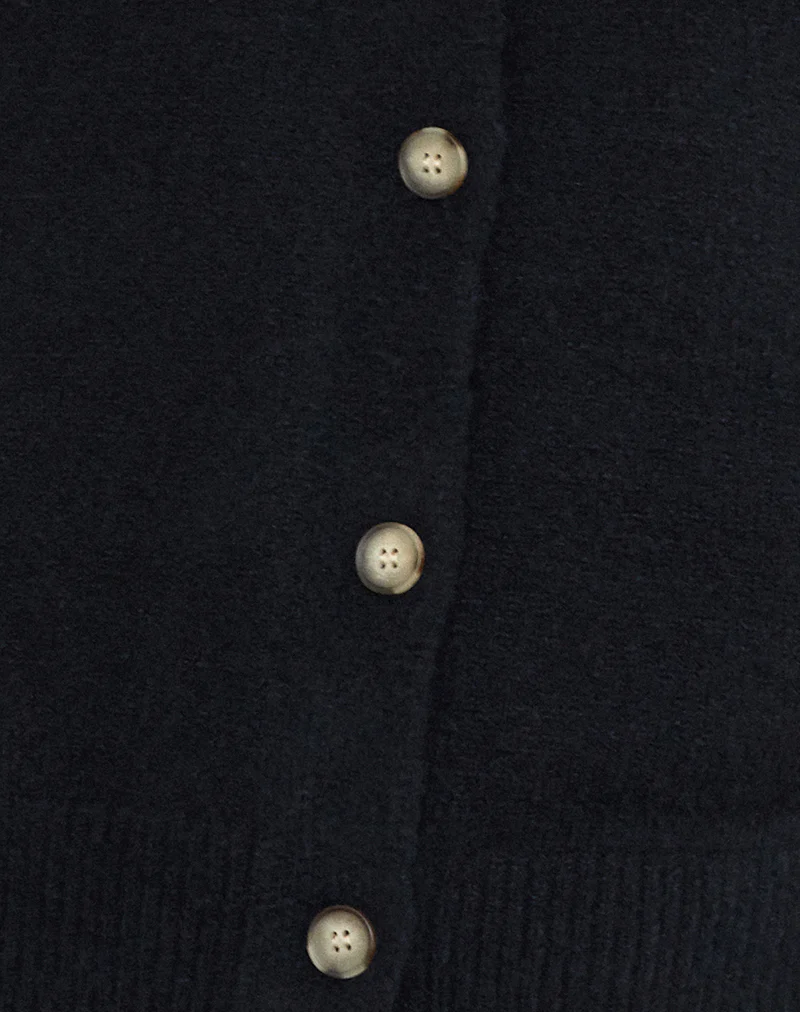 Camira Knitted Button Through Vest in Black - Image 6