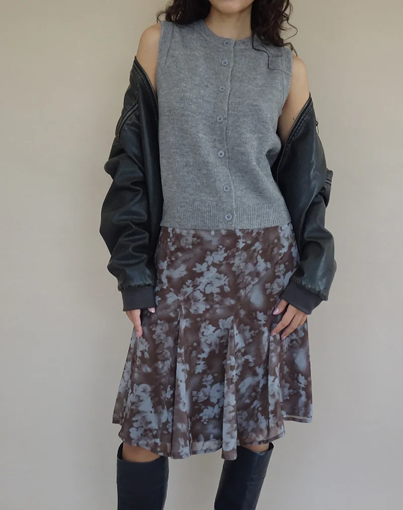 Cancri Button Through Vest in Grey - Image 2
