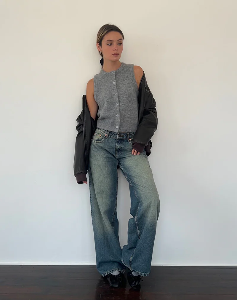 Cancri Button Through Vest in Grey - Image 4