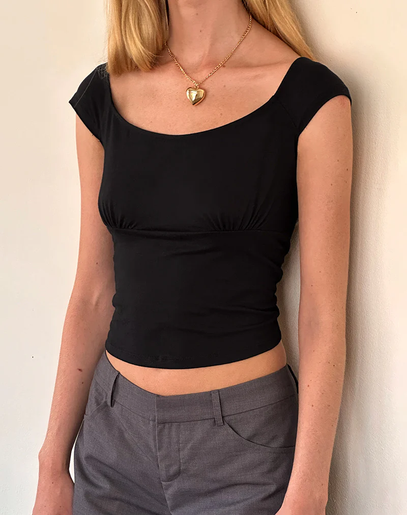 Cania Top in Black Lycra - Image 2