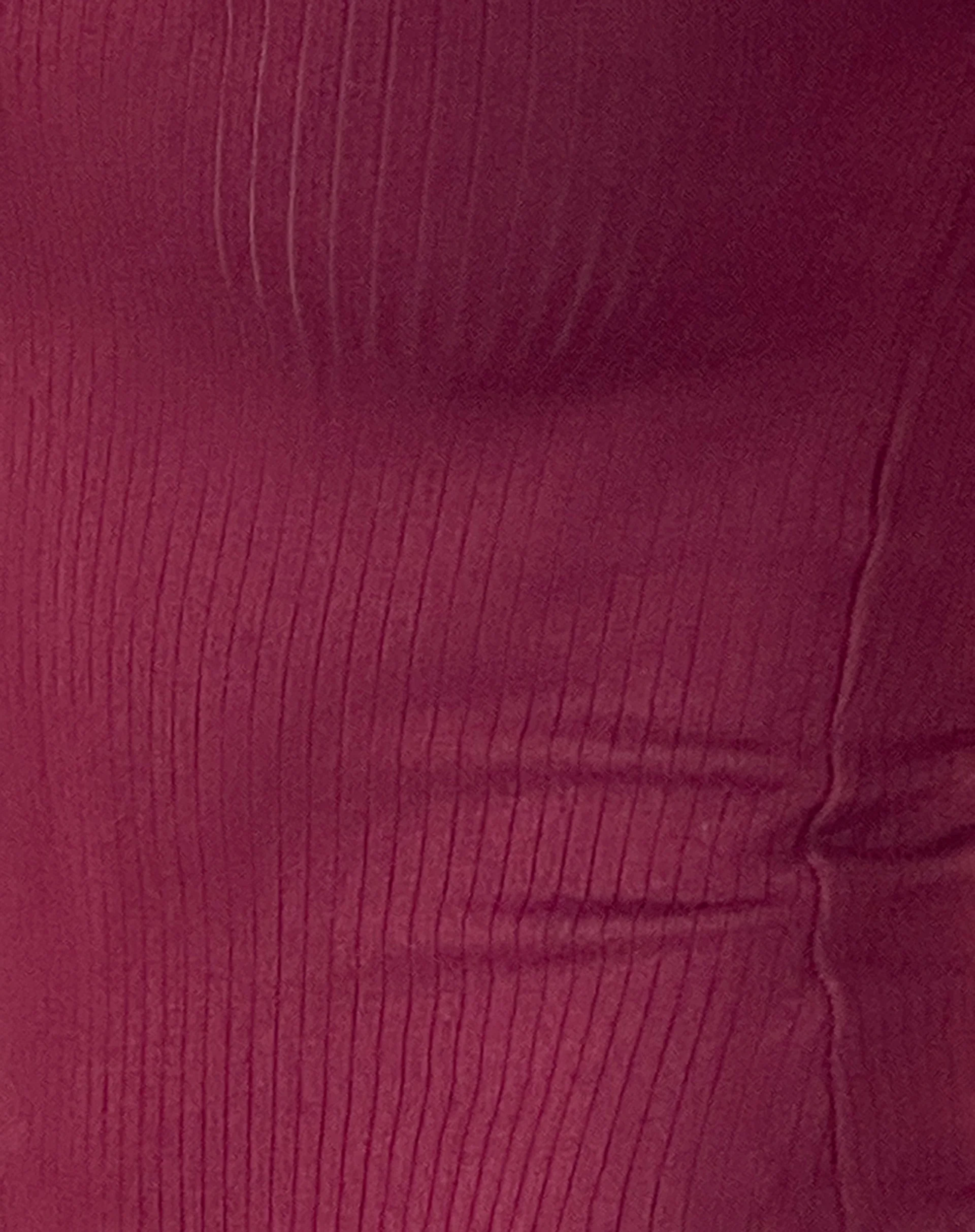 Cantha Maxi Dress in Rib Burgundy - Image 5