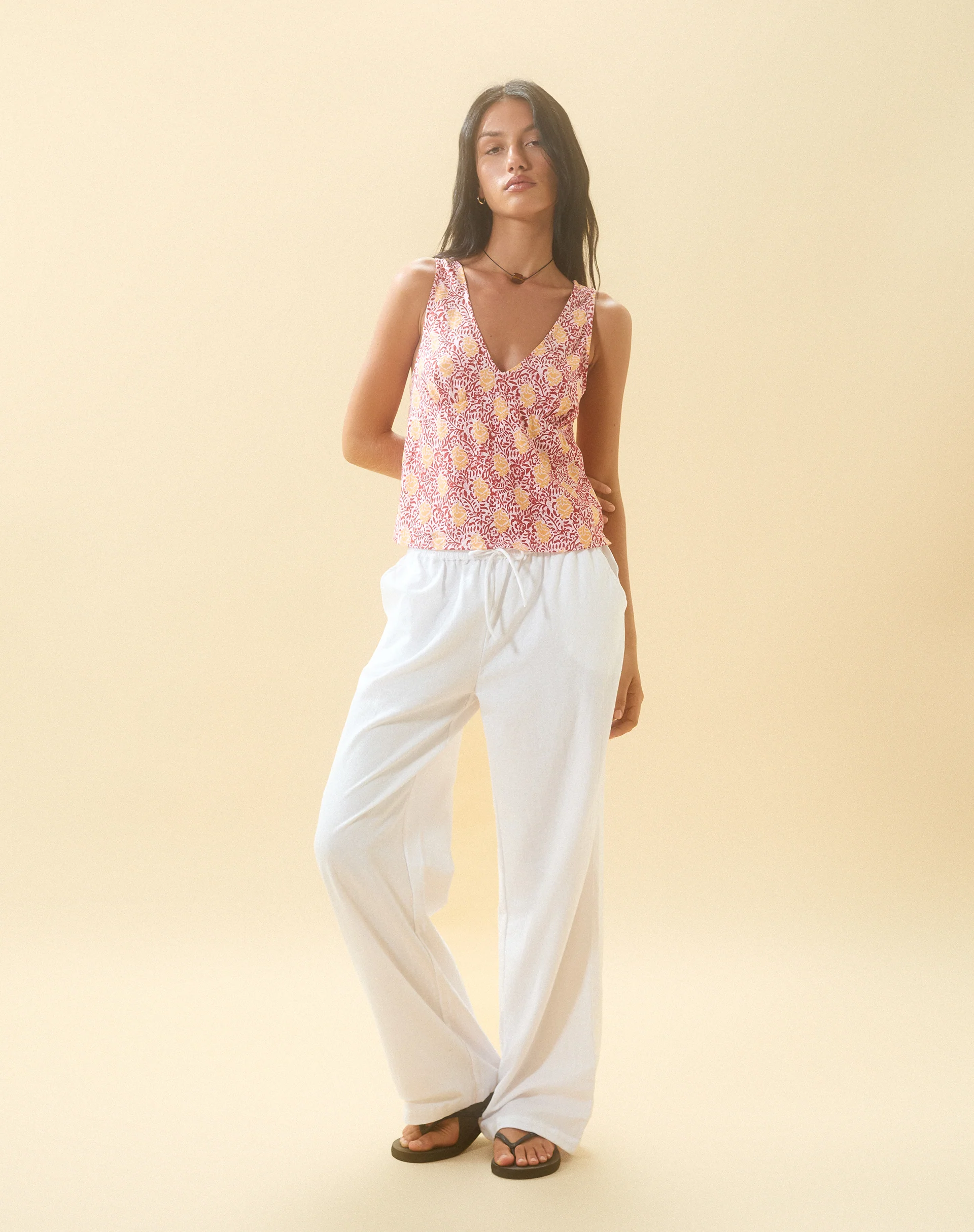 Cantika Top in Bohemian Batik Maroon Peach - Image 5