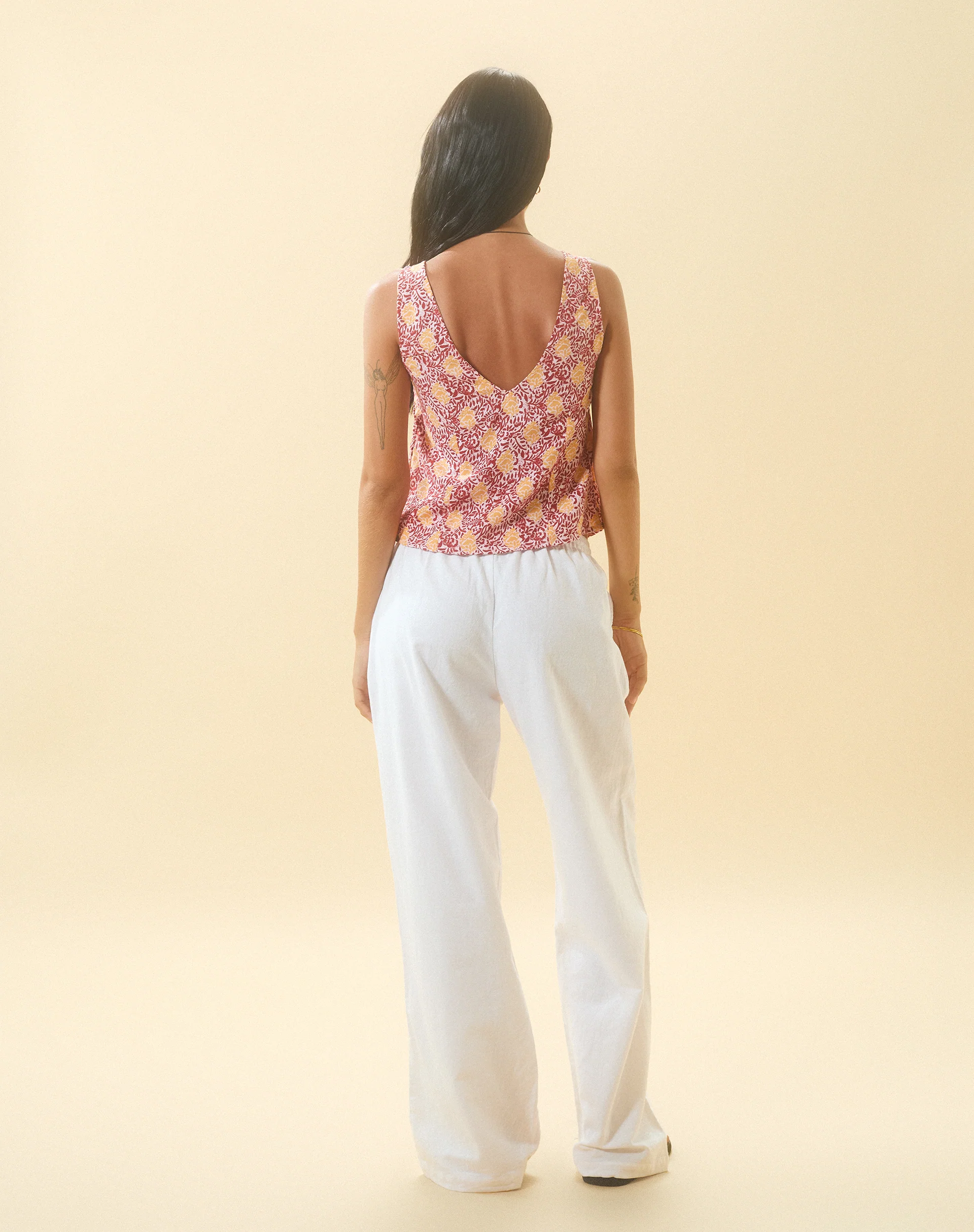 Cantika Top in Bohemian Batik Maroon Peach - Image 7