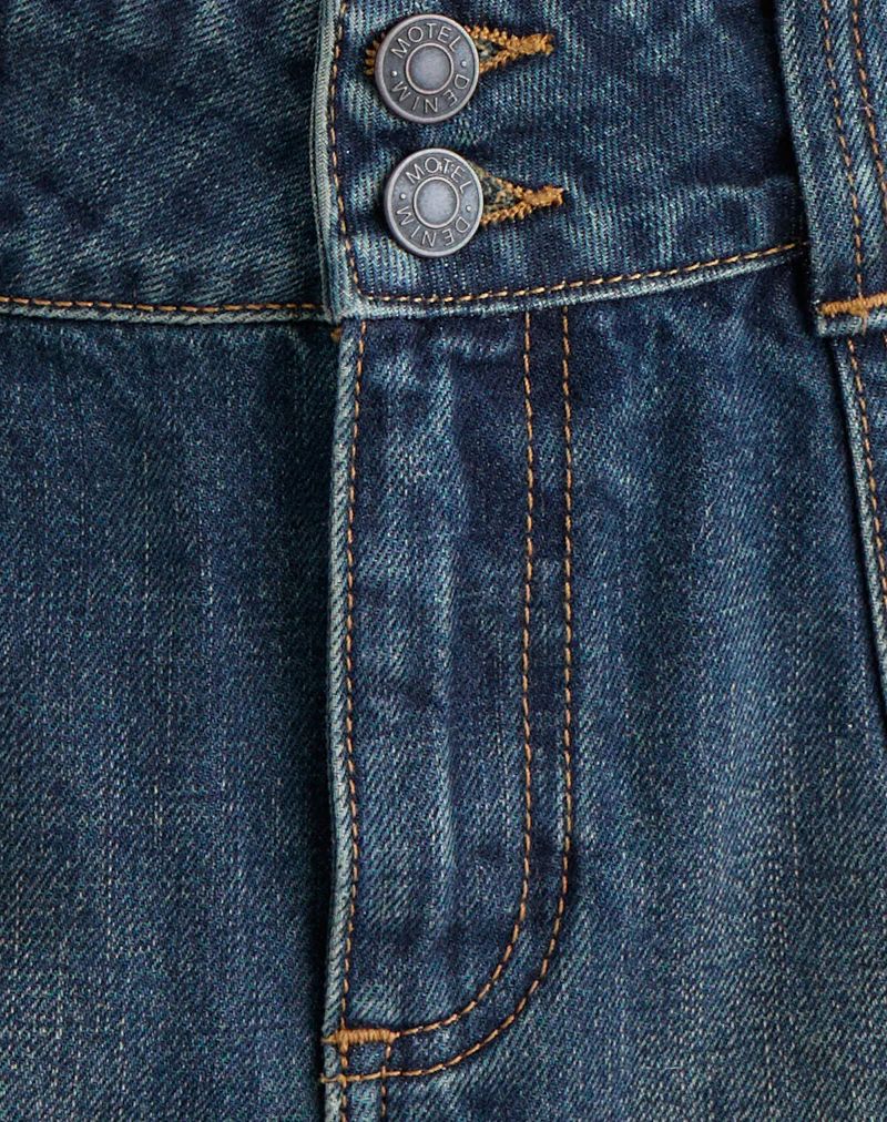 Cargo Denim Mini Skirt in Dirty Green - Image 8