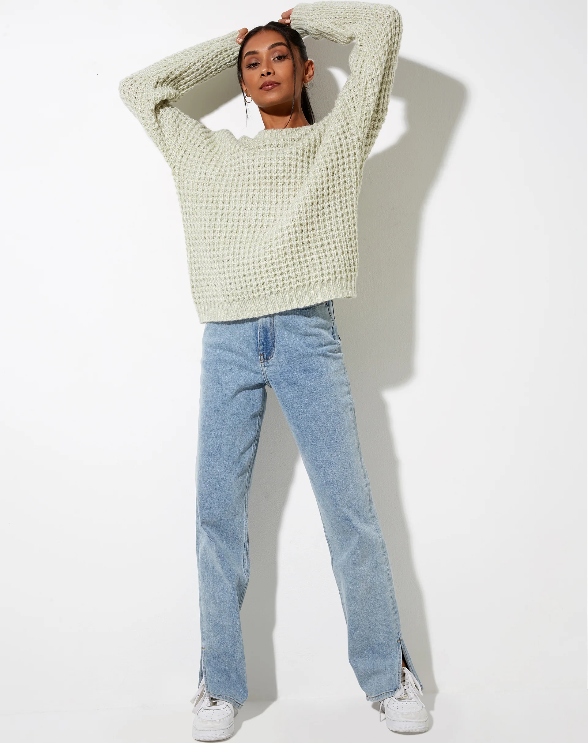 Caribou Jumper in Chunky Knit Mint - Image 3