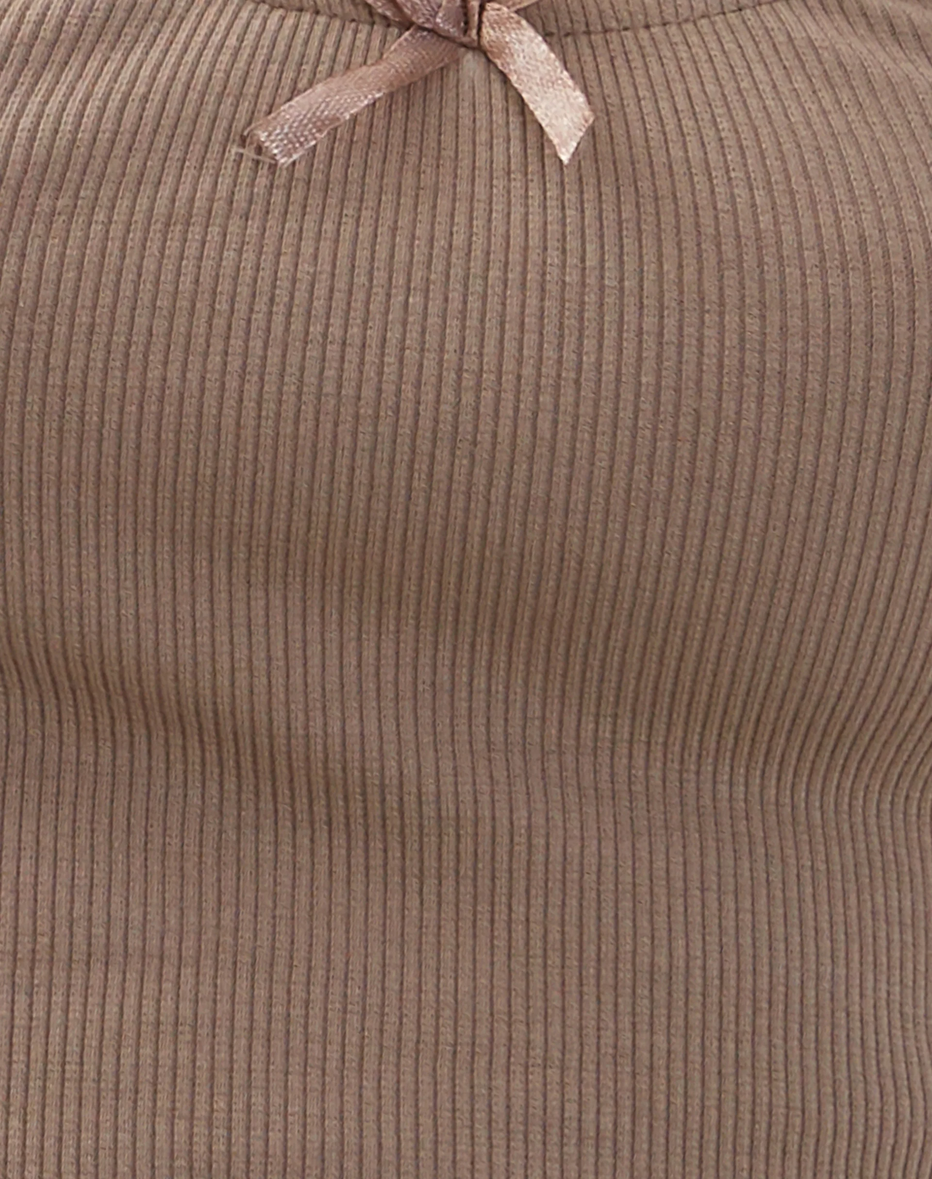 Carillo Lace Trim Vest Top in Coffee - Image 7