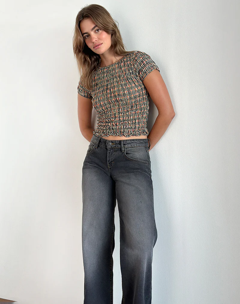 Caripa Shirred Top in Country Check - Image 5