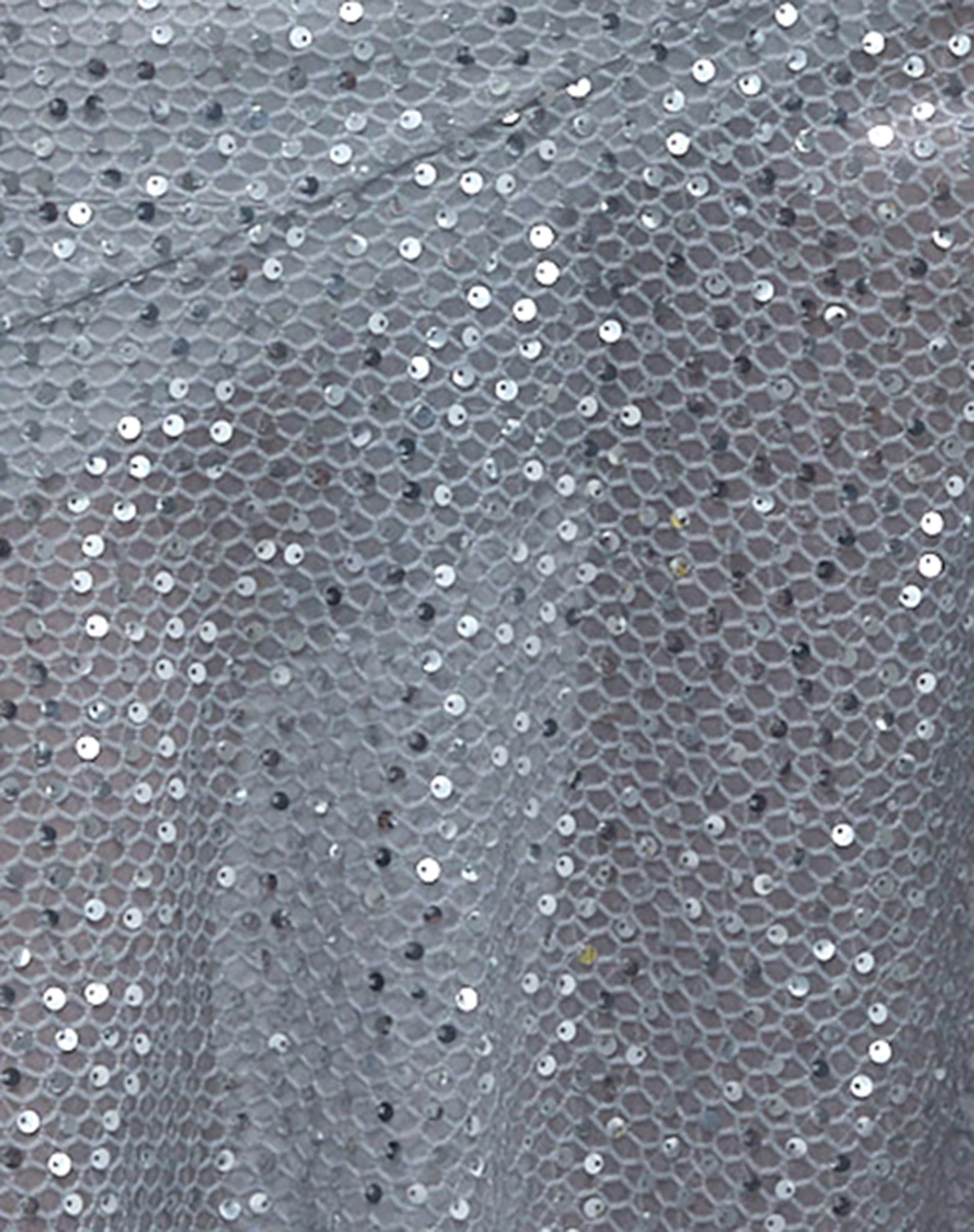 Carita Midi Skirt in Sequin Knit Silver - Image 8