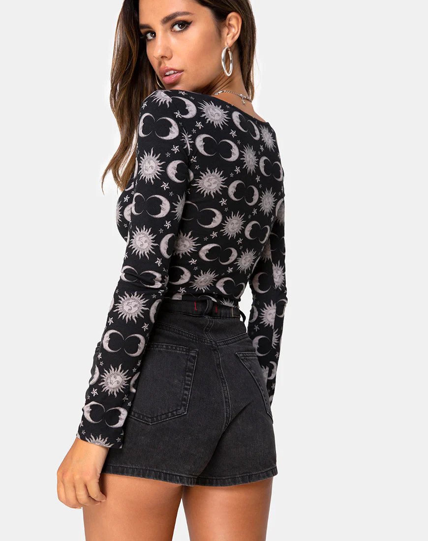 Carla Crop Top in Moonlight Black - Image 2