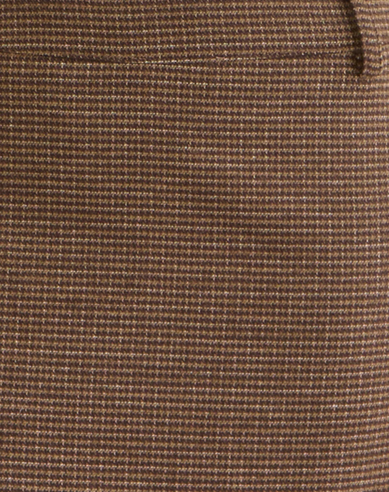 Carlin Mini Skirt in Tailoring Brown Houndstooth - Image 6