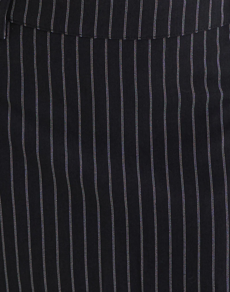 Carlin Mini Skirt in Tailoring Pinstripe Black - Image 6