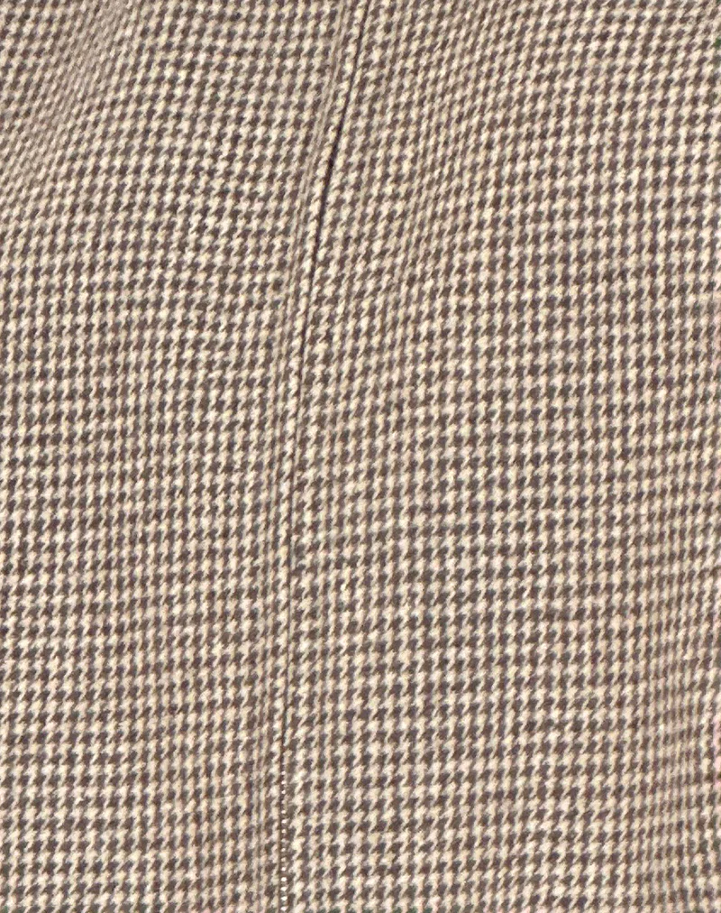 Carlo Cropped Jacket in Check Brown - Image 5