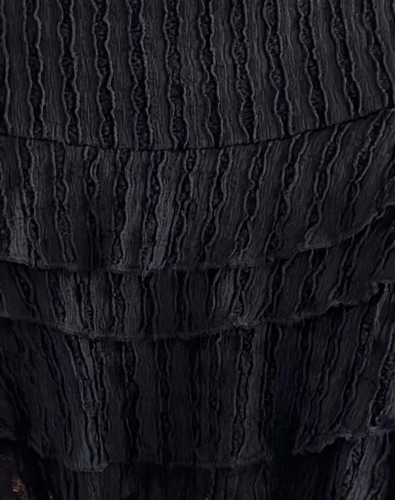 Carlota Mini Skirt In Crinkle Jet Black - Image 6