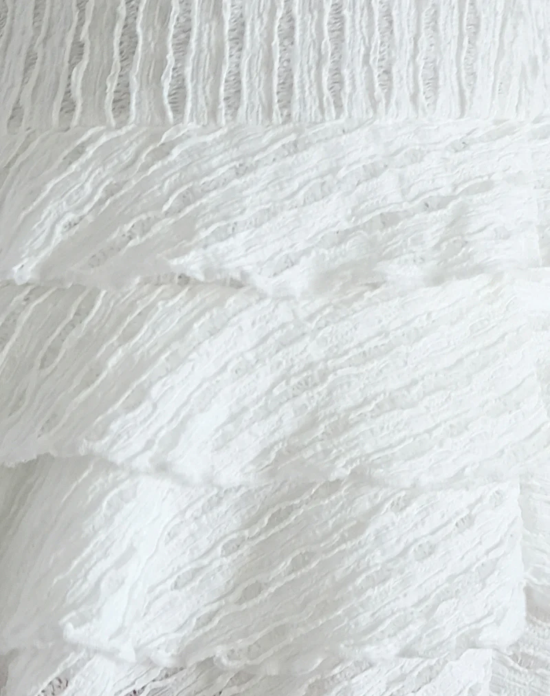 Carlota Mini Skirt in Crinkle White - Image 6
