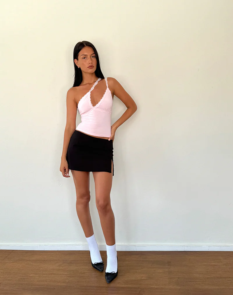 Carolina One Shoulder Top in Pink - Image 4
