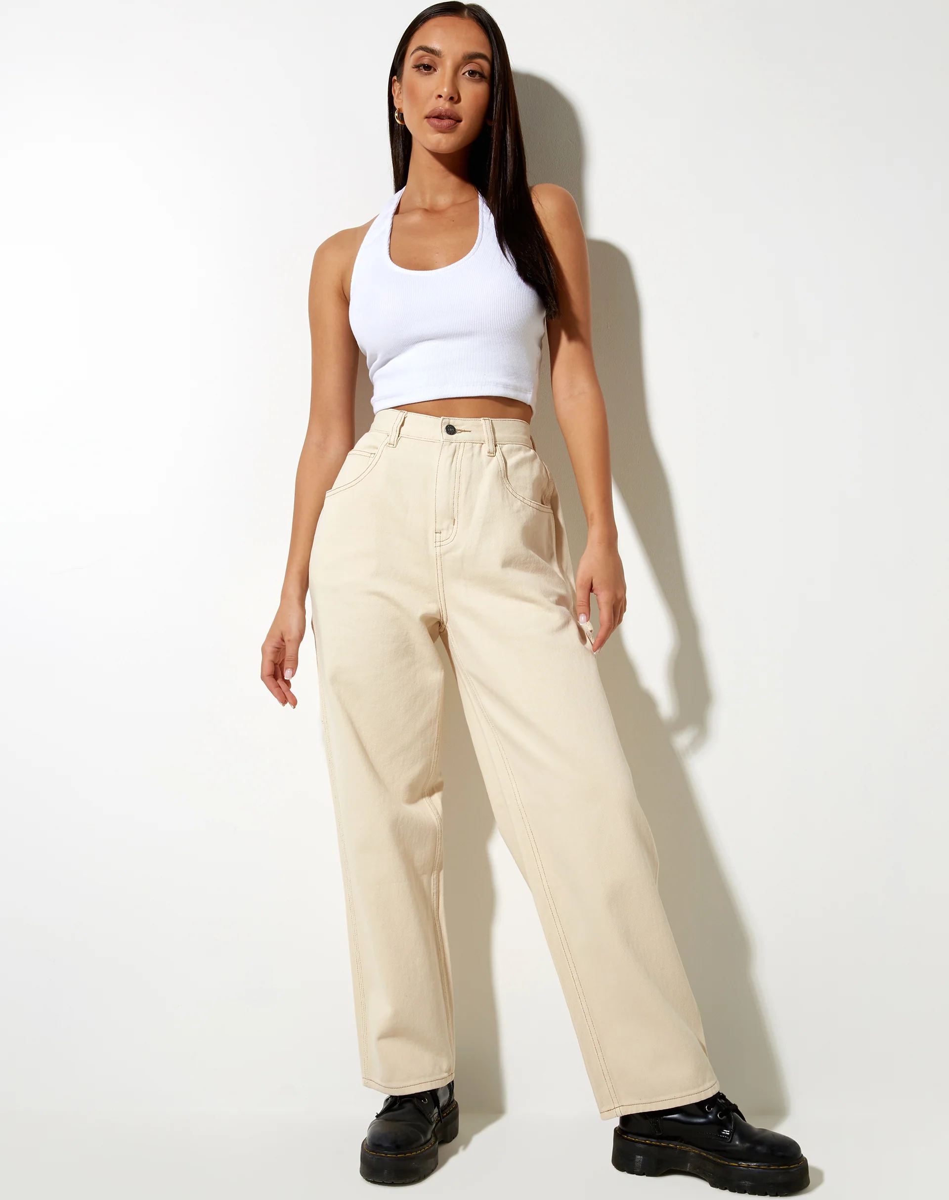 Carpenter Jeans in Ecru - Image 2