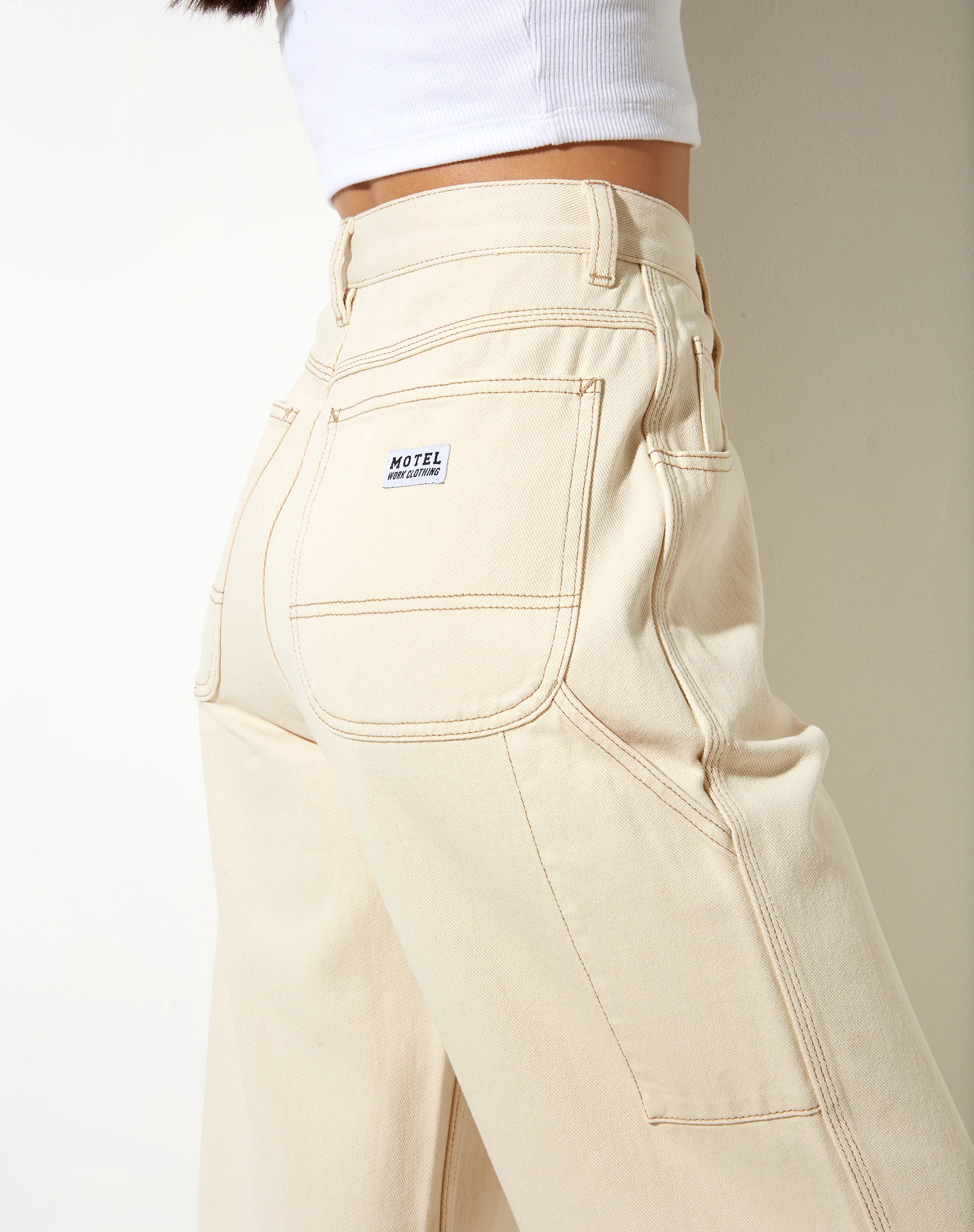 Carpenter Jeans in Ecru - Image 3