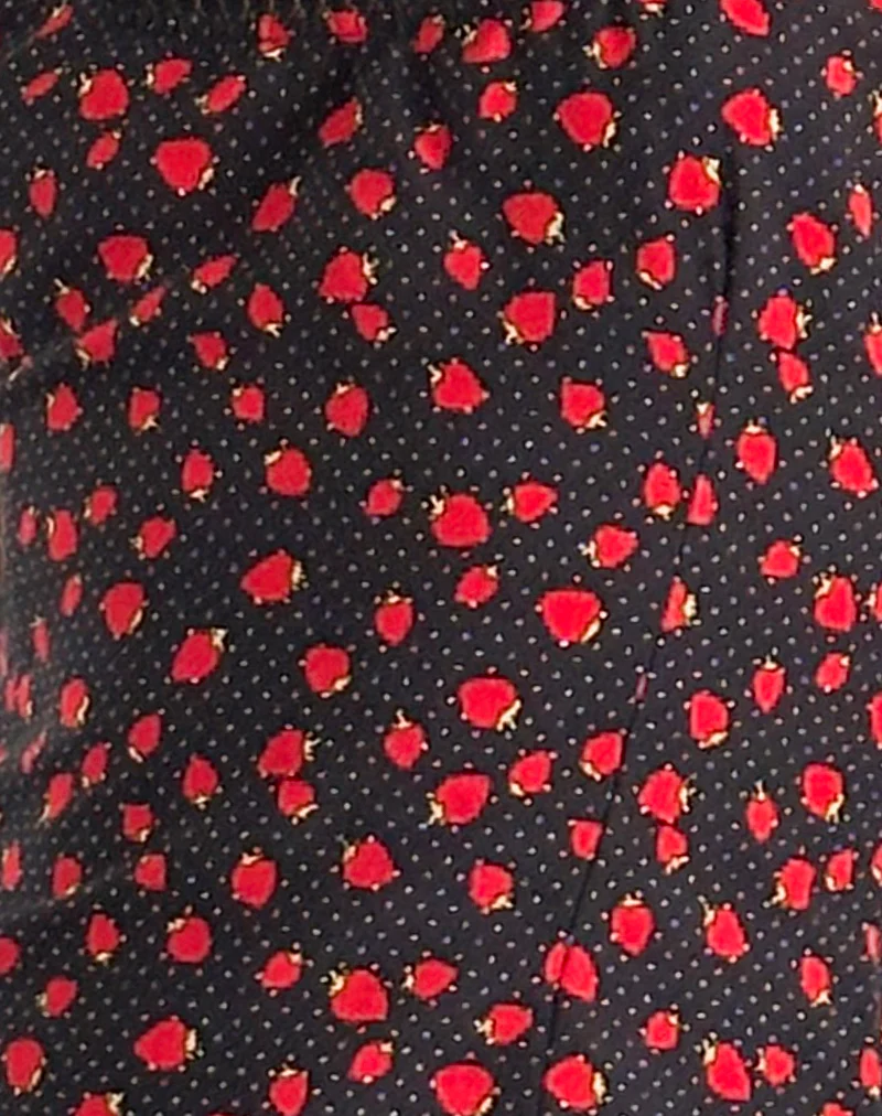 Carys Vest Top in Strawberry Polka Black - Image 5