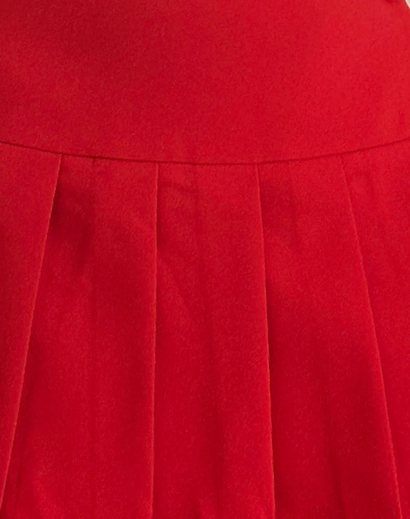 Casini Mini Skirt in Soft Tailoring Red - Image 7