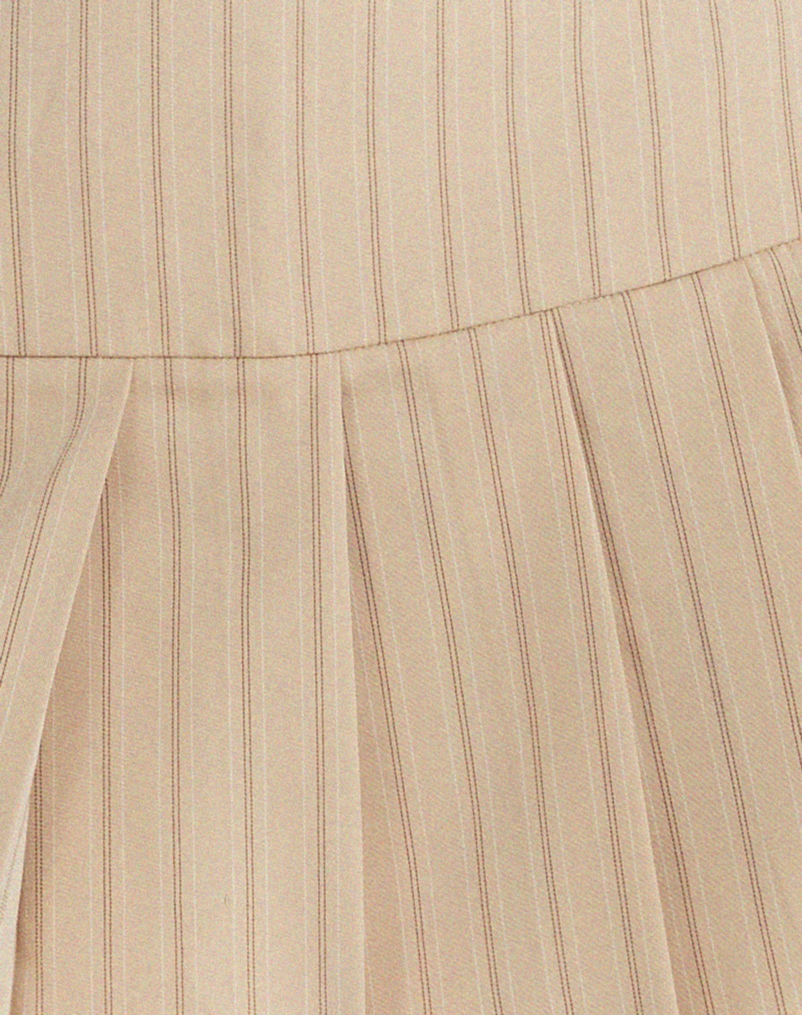 Casini Pleated Micro Skirt in Cream Stripe - Image 6
