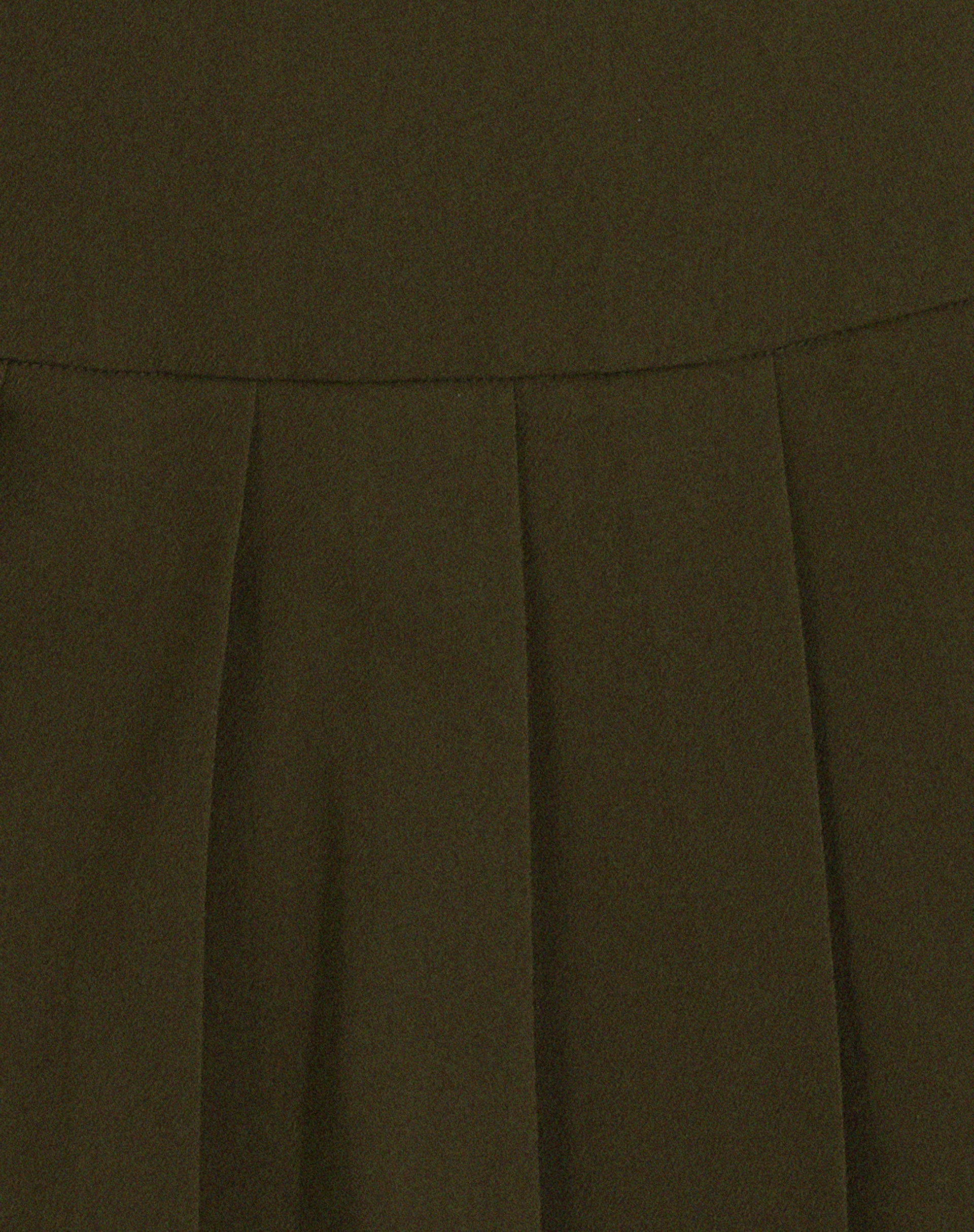Casini Pleated Micro Skirt in Dark Khaki - Image 8