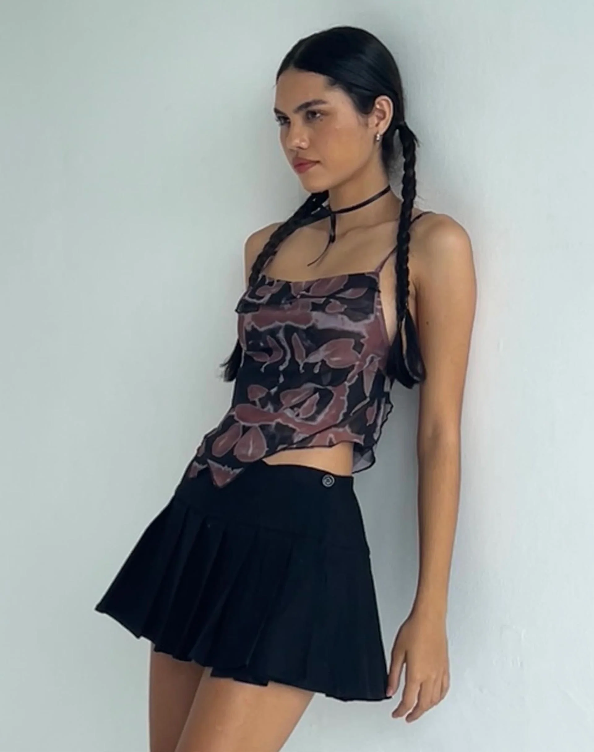 Casini Pleated Micro Skirt in Tailoring Black - Image 4