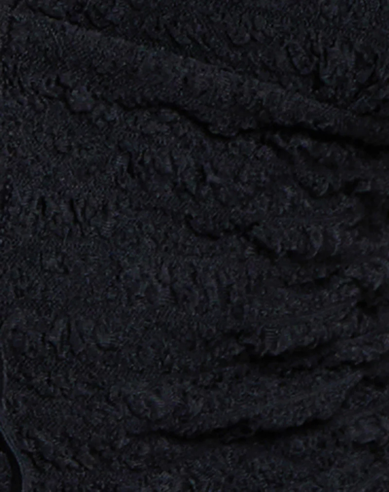 Casmira Open Front Textured Top in Black - Image 6